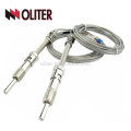silvery shielded wire flexible cable sensor rtd sus304 sus316 probe temperature sensor manufacturer pt100